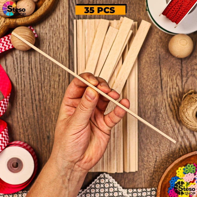 StesoSHOP Wooden Craft Sticks Premium Quality - Hardwood Paint Stir Sticks - Wood Paint Sticks for Crafts - Popsicle Craft Wood Strips - Worked Perfect and Greatâ€¦ - Image 3